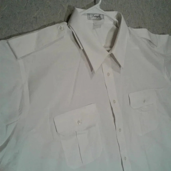 Men's Forsyth White Short Sleeve Dress Shirt NWOT Size  20 - Picture 8 of 12
